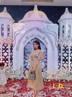 Váy lụa xoè tuyết nhung , gigi