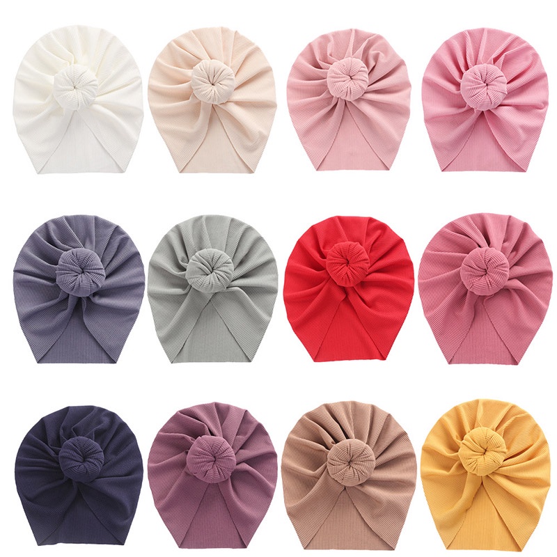 Mũ trùm đầu beanie thắt nút mềm mại phong cách Ấn Độ làm đạo cụ chụp ảnh đáng yêu dành cho trẻ sơ sinh