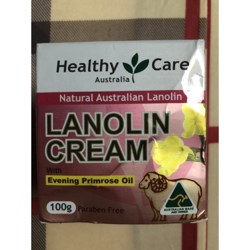 Kem dưỡng da nhau thai cừu với tinh dầu hoa hoa anh thảo Healthy Care Lanolin Cream With Evening Primrose Oil 100g