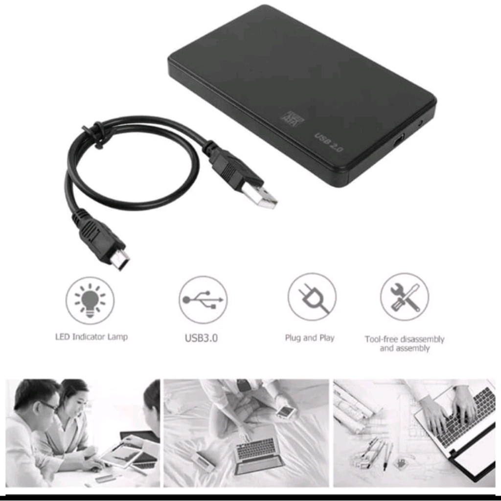 Hộp ổ cứng di động chuẩn kết nối USB 3.0, dùng cho HDD SSD 2.5 inch