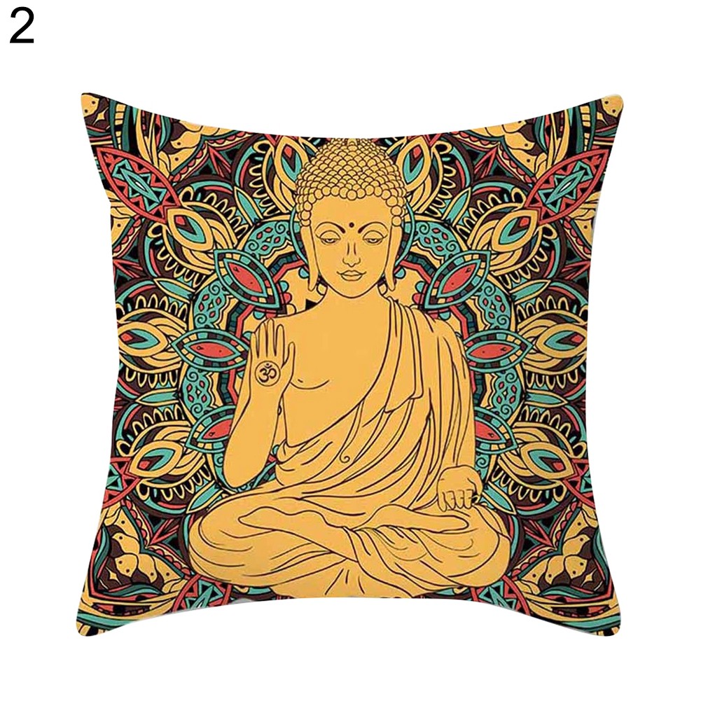 Vỏ gối in họa tiết phong cách Phật Giáo Ấn Độ trang nghiêm