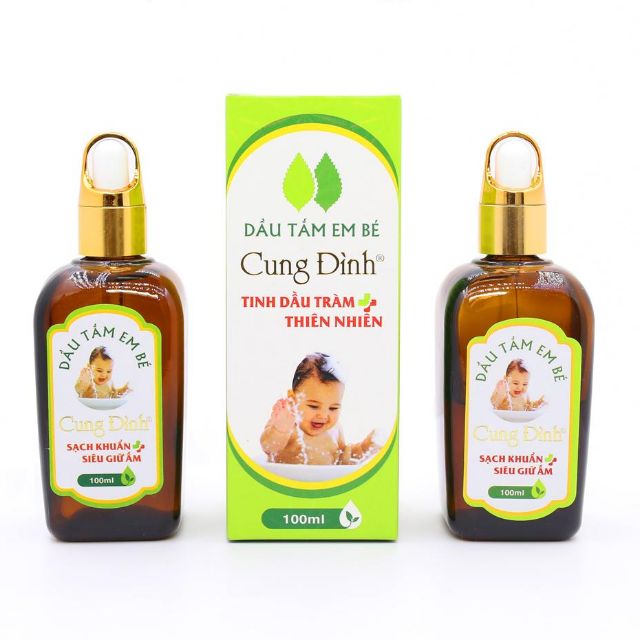 Dầu tắm em bé Cung Đình 100ml chiết xuất từ dầu tràm và thiên nhiên