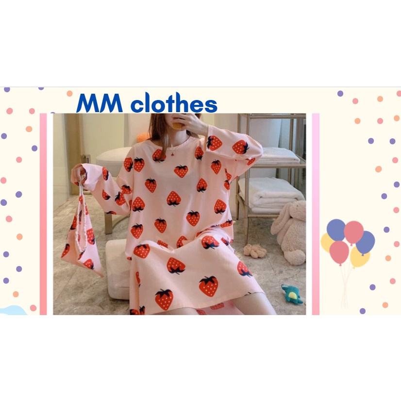 (Xả kho)Váy ngủ cộc tay đầm ngủ nữ dễ thương dáng suông chất cotton mềm mát họa tiết hoạt hình V1