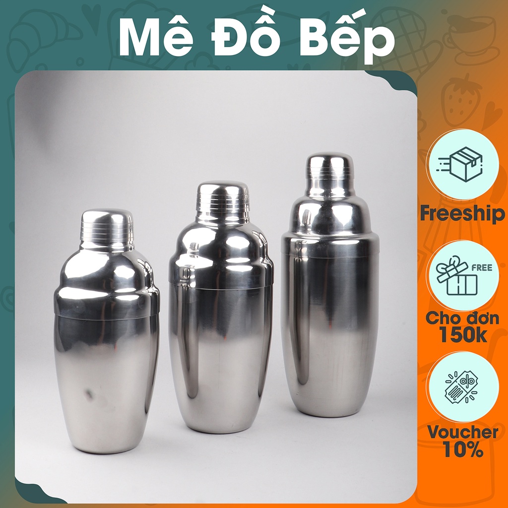 Bình lắc inox Bam House pha chế trà sữa và cocktail nhiều loại dung tích cao cấp BLI01 - Gia dụng bếp