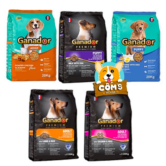 Hạt thức ăn dinh dưỡng cho chó con Ganador BAO 20kg (loại có 50 gói nhỏ) - 4 loại