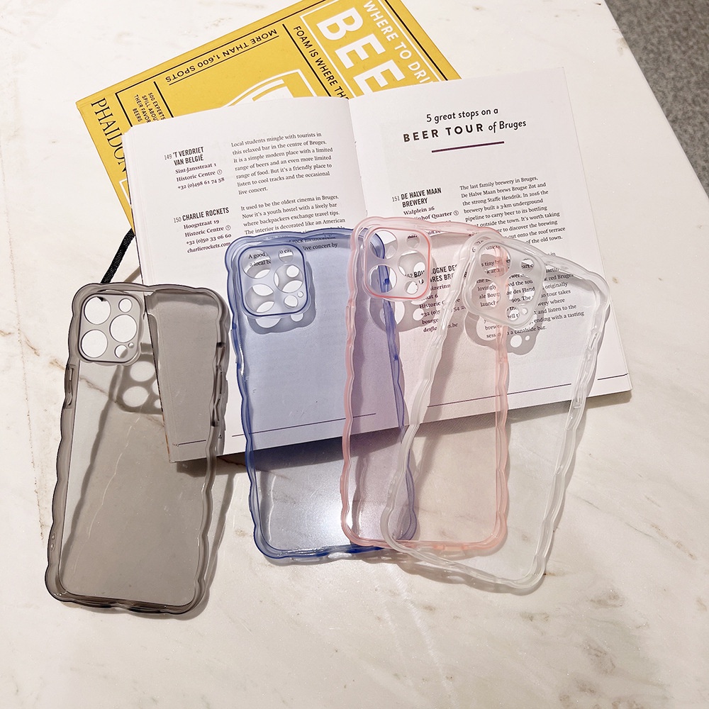 Ốp lưng iphone Ốp Điện Thoại Mềm Trong Suốt Chống Sốc Họa Tiết Gợn Sóng Cho iPhone 13Pro Max 12 11 Xs 8p X Xs Max/11/11ProMax/12/12PROMAX RK CASE-III