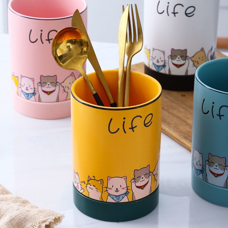 Ống Đựng Đũa Bằng Gốm Sứ Dễ Thương Sáng Tạo Phong Cách Bắc Âu
