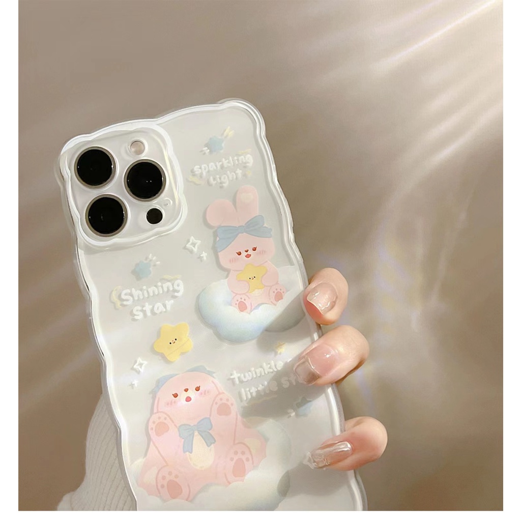 Ốp Điện Thoại Silicon TPU Mềm Trong Suốt Hình Thỏ Dễ Thương Cho IPhone 13 12 Mini 11 10 Pro XS Max X XR 8 7 6 6S + SE 2020