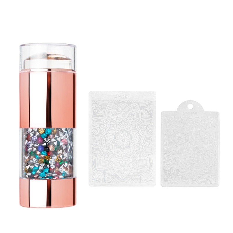 Bộ Dụng Cụ In Hình Móng Tay Bằng Silicon Mềm Trong Suốt Kèm Dụng Cụ Cạo