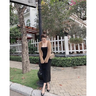 Váy body 2 dây dáng dài siêu tôn dáng