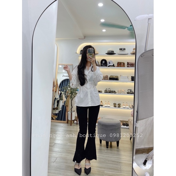 Quần loe trơn đen