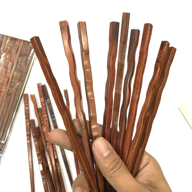 Đũa Nhật gỗ trắc đầu lượn sóng (10 đôi) - CTH662JT