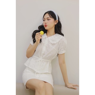 Áo sơ mi cổ bèo 3 tầng triple lace collar shirt soda pop
