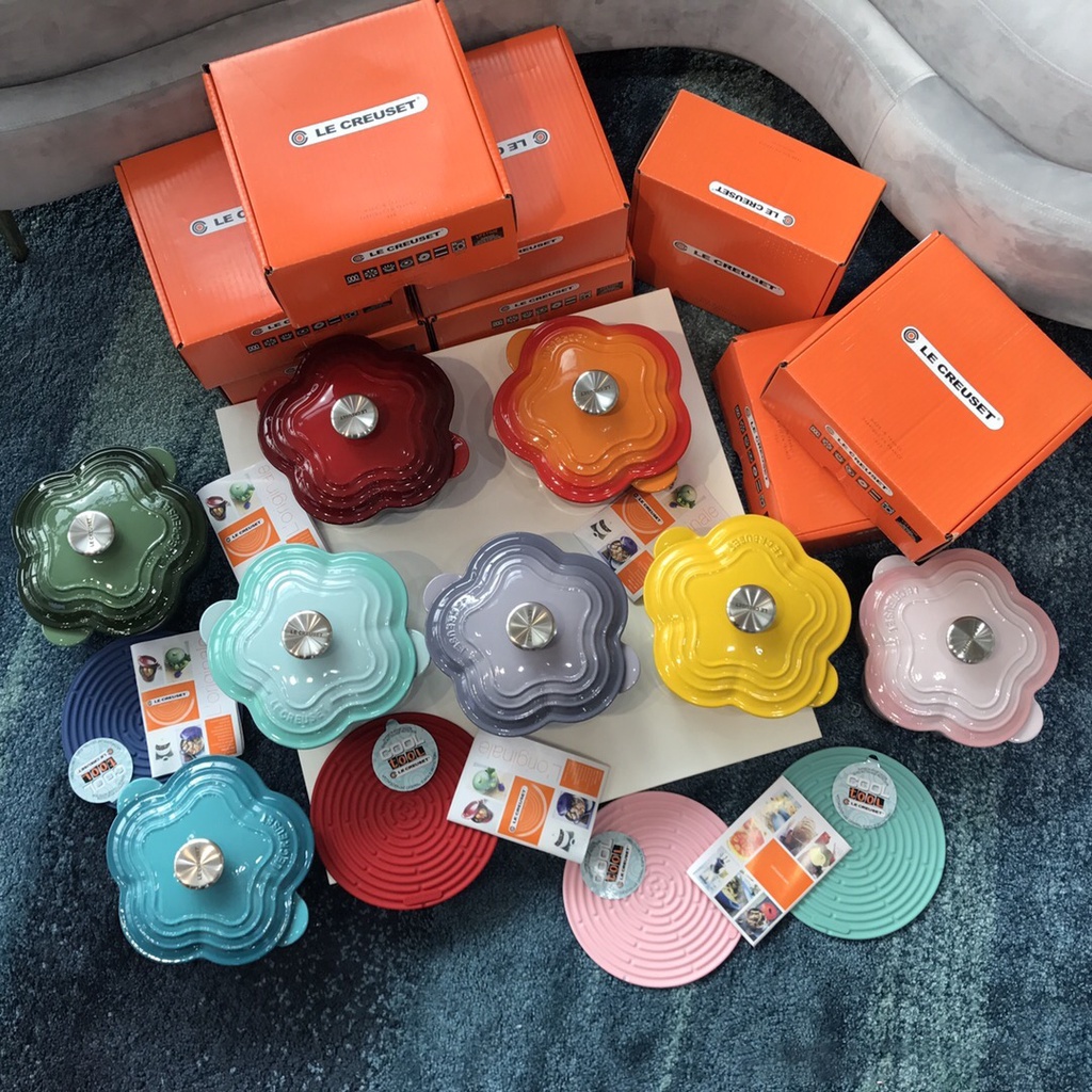 Nồi Gang Le Creuset Pháp Size 20cm Phủ Gốm Tráng Men Dùng Được Bếp Từ