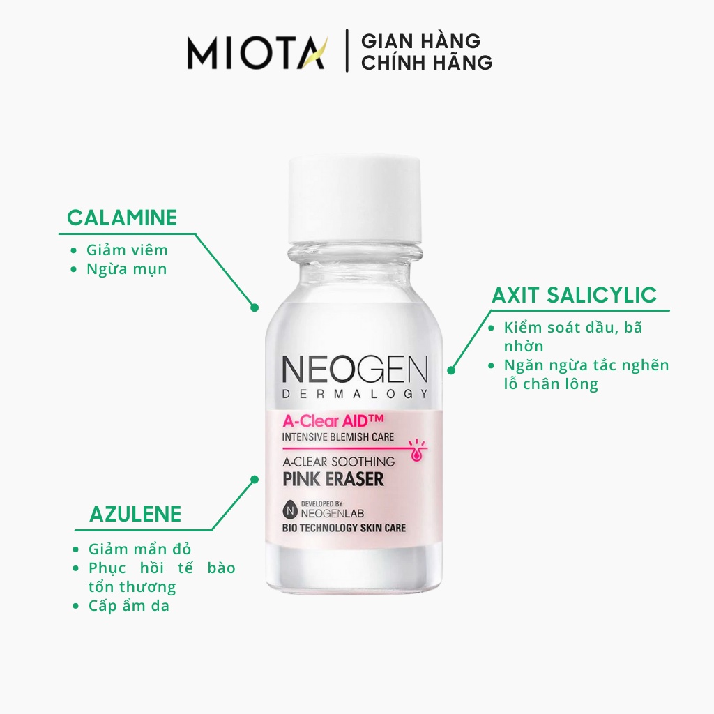 Chấm Mụn 2 Lớp Xẹp Mụn Sau 4H Neogen Dermalogy A-Clear Aid Soothing Pink Eraser 15ml