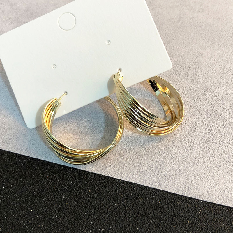 Bông tai mạ bạc S925 dạng bện chéo phong cách Hàn Quốc