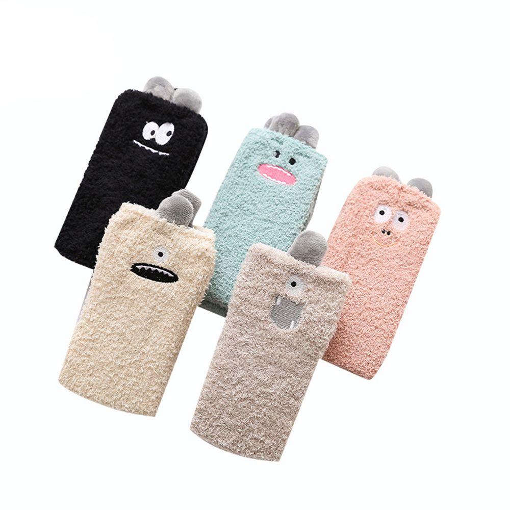 Vớ Ngủ Vải Nhung San Hô Giữ Ấm Mùa Đông In Hoạt Hình Động Vật Dễ Thương Cho Nữ