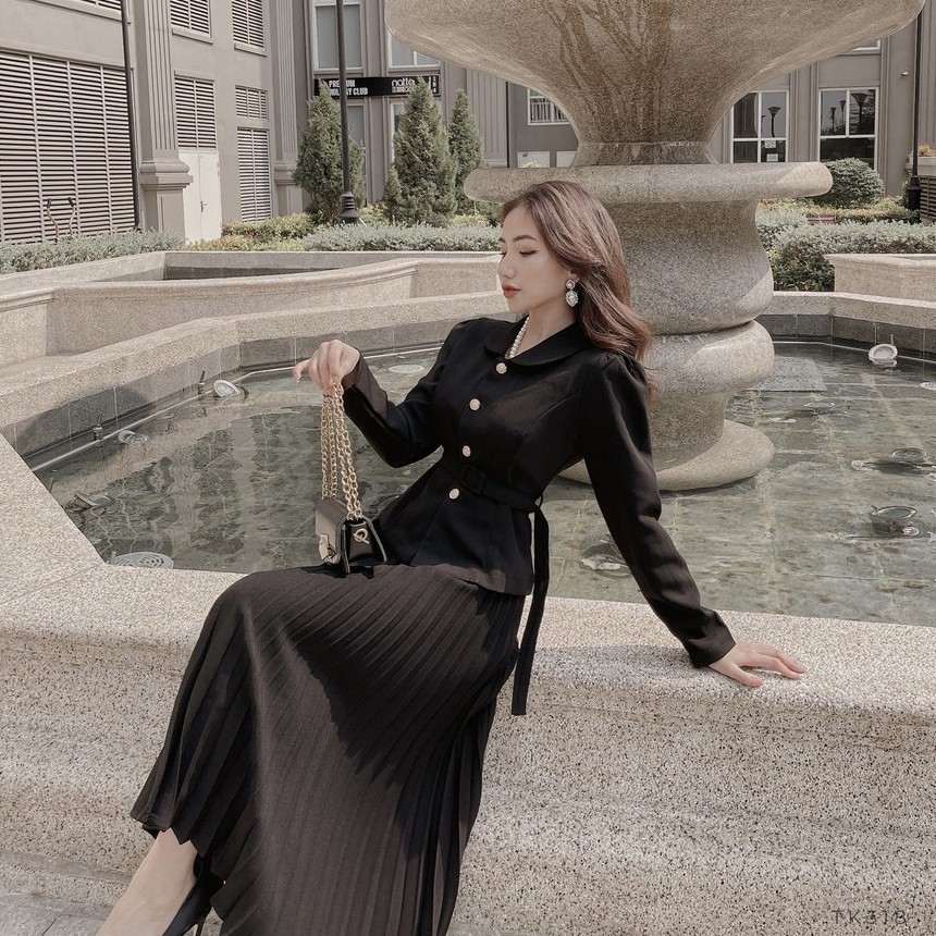 Set vest dập li thanh lịch