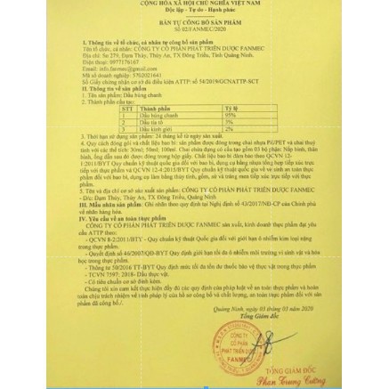 [CHÍNH HÃNG]  CAO ẤM FANECO -  (Làm ấm,Làm mềm da, giảm ho cho trẻ, còn giảm đau cơ, đau mỏi vai gáy)