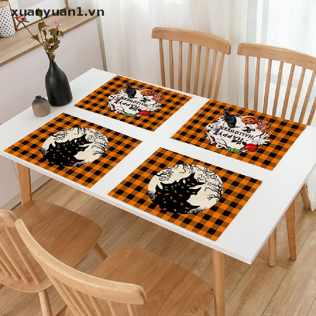 Thảm Lót Bàn Ăn Chịu Nhiệt Phong Cách Halloween Độc Đáo 42x32cm