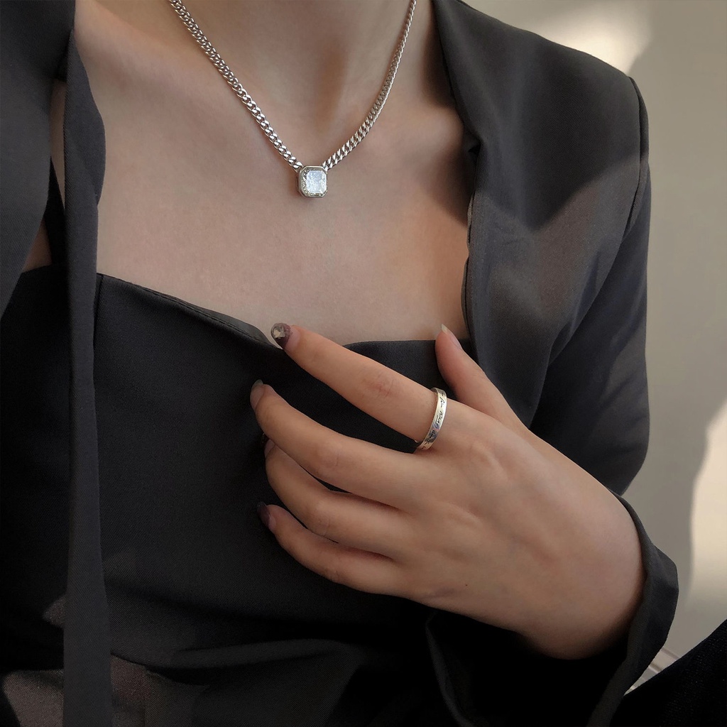Vòng cổ Mạ Bạc 925 Đính Đá Zircon Sang Trọng Thời Trang 2022 Cho Nữ