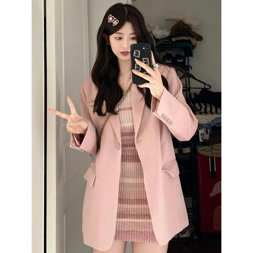 Váy Địu Dệt Kim / Áo blazer Hồng 68306