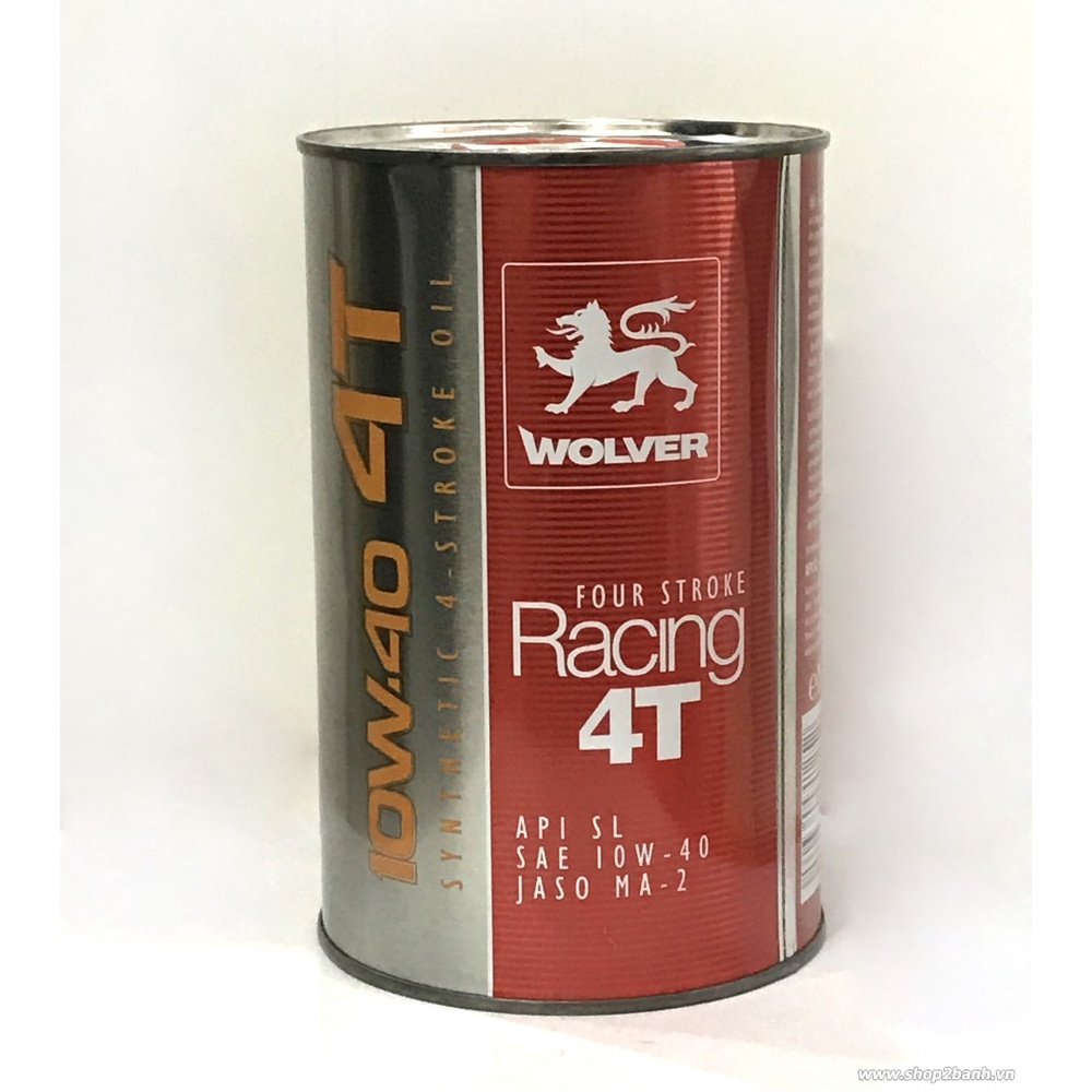 Nhớt wolver racing 10w40, nhớt wolver 10w40 lon 800ml/1L thêm phụ gia nhớt nano thunder