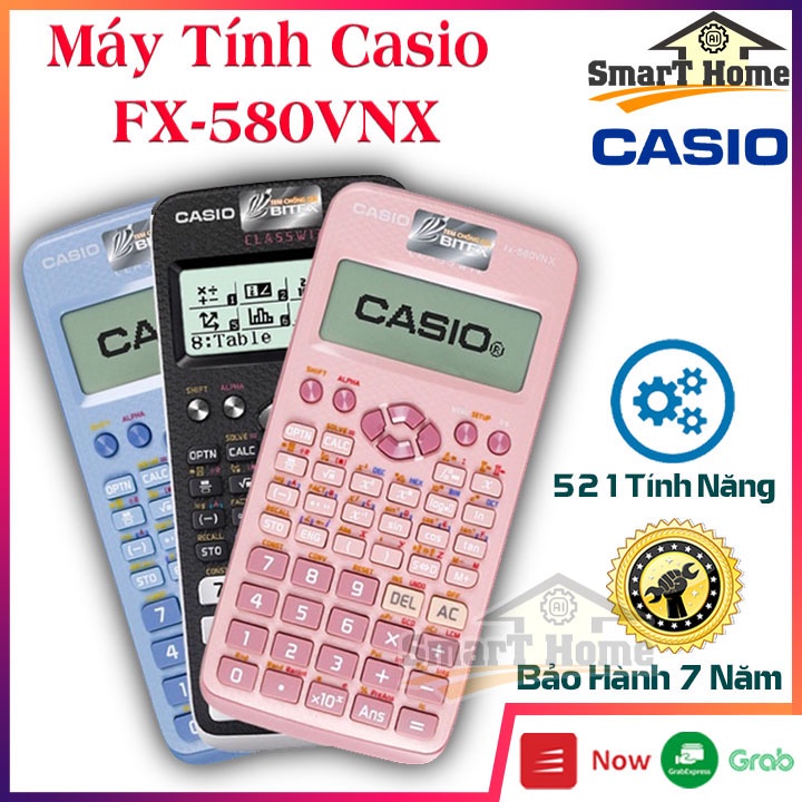 Máy tính cầm tay CASIO FX 580VNX chính hãng - Máy tính CASIO 521 Tính Năng Có Thể Chuyển Đổi Tiếng Việt -Bảo Hành 7 năm