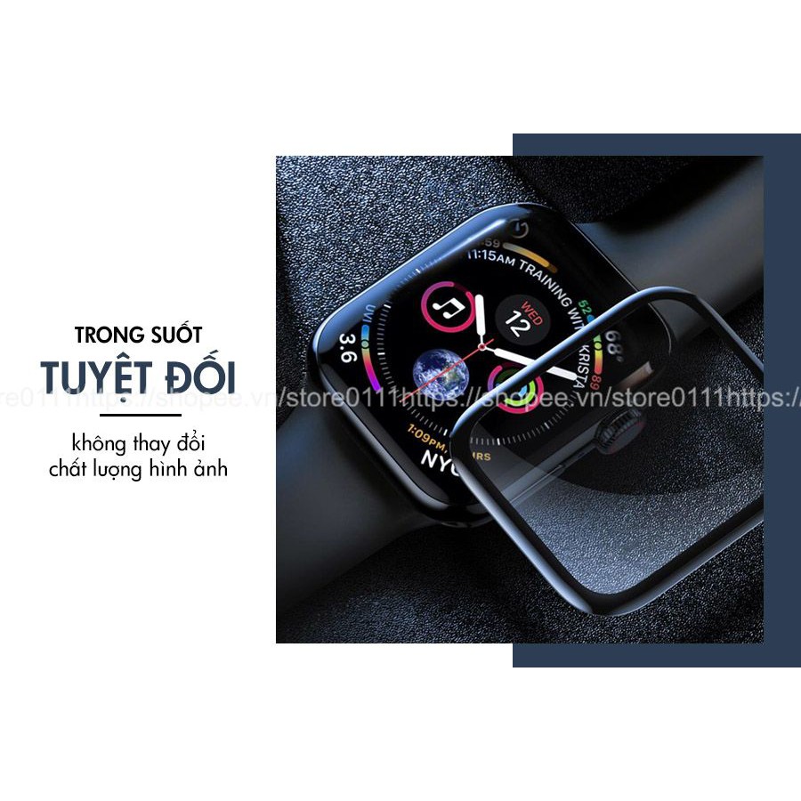 Kính cường lực apple watch full màn cong 3d dành cho series SE/7/6/5/4/3/2/1 size 38/40/41/42/44/45mm