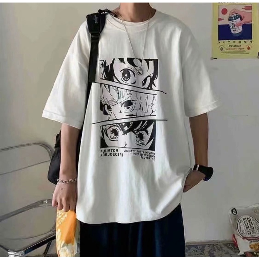 Áo Thun Tay Lỡ Dáng Rộng In Họa Tiết Hoạt Hình Phong Cách Hàn Quốc Thời Trang Cho Nam Size M-5XL