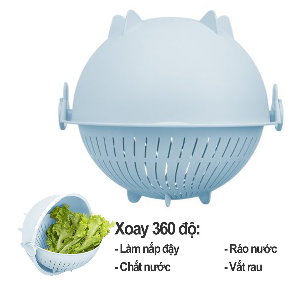 Bộ thau rổ xoay 28cm inochi chính hãng