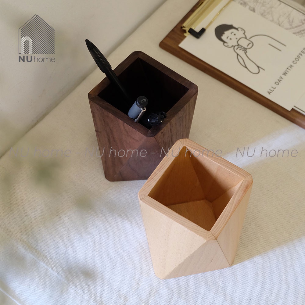 nuhome.vn | Hộp đựng bút tako, đựng cọ trang điểm để bàn bằng gỗ cao cấp, thiết kế đơn giản theo phong cách Nhật Bản