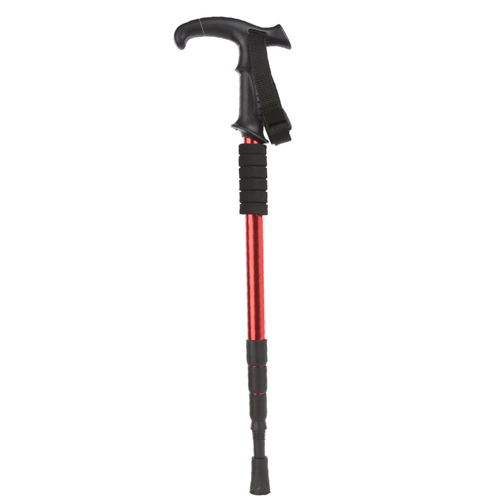 [ff86]Telescopic Walking Stick Non-slip Hiking Trekking Cane 4-section Aluminum Alloy Walking Pole