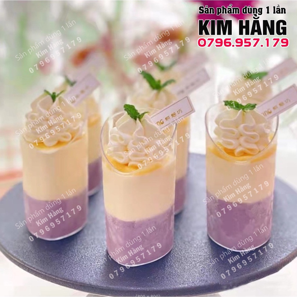 Set 100 ly trụ oval 4585 đựng bánh lạnh trang trí tiệc , sự kiện , cưới hỏi - liên hoan , ly đựng mousse , tiramisu,....