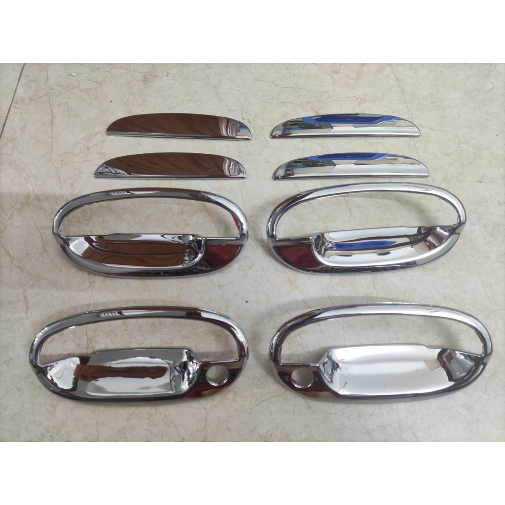 Ốp Tay Cửa Và Hõm Cửa Xe Matiz 3, Chevrolet Spark 2007-2012 Mạ Crom Cao Cấp Chống xước tay cửa làm đẹp cho xe