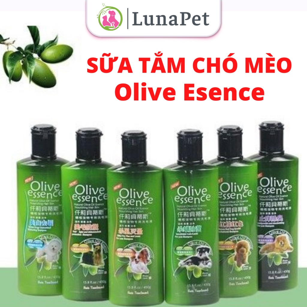 Sữa tắm cho thú cưng tinh dầu olive 450ml - Sữa tắm chó mèo diệt ve và chống ngứa