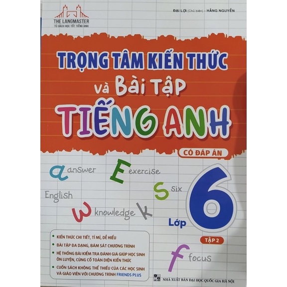 Sách .__.Trọng Tâm Kiến Thức Và Bài Tập Tiếng Anh Lớp 6 Tập 2 ( có đáp án )