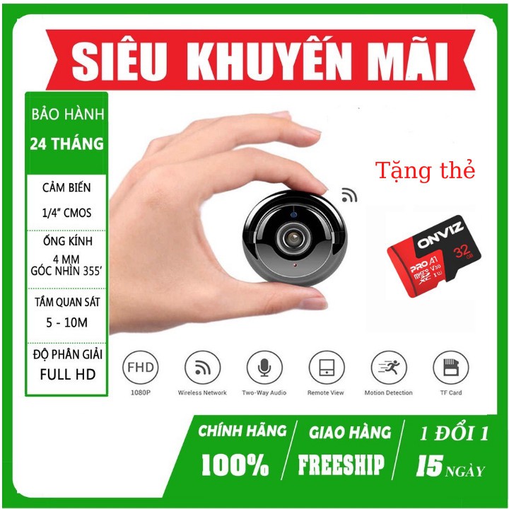 Camera IP V380 treo tường cao cấp nhỏ gọn