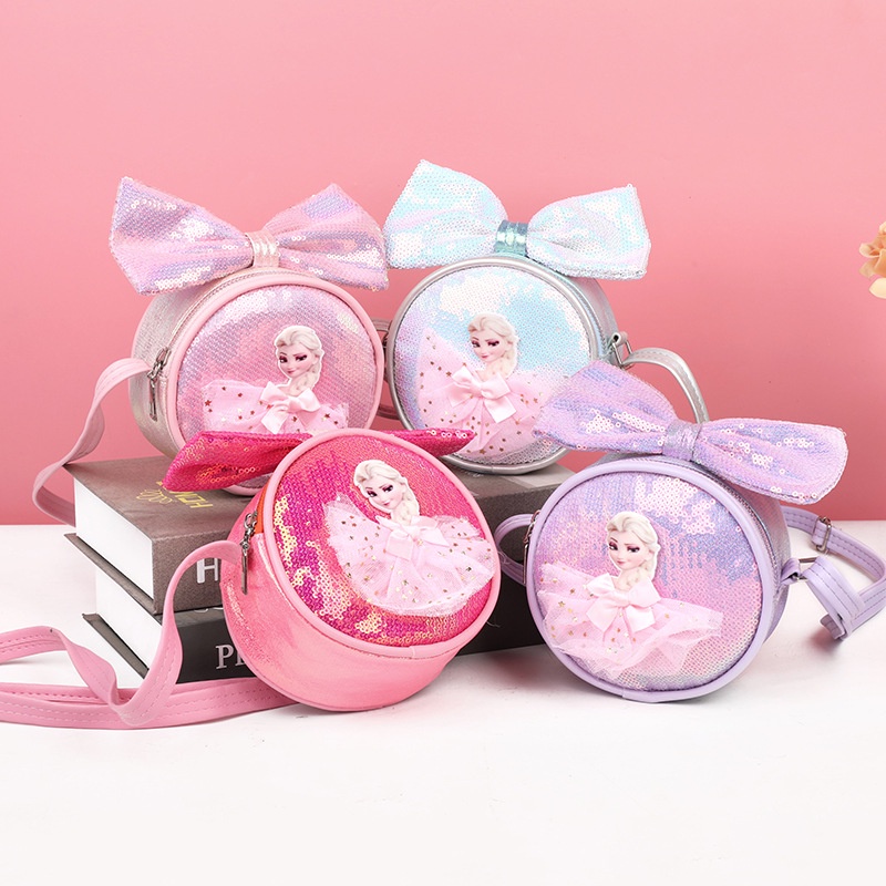 Túi Đeo Chéo Oxford Hình Hoạt Hình Frozen Cho Bé Gái