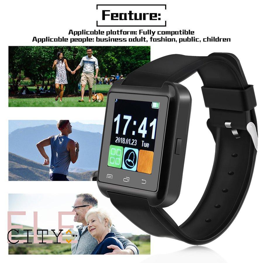 Ele】⚡⚡Đồng hồ thông minh Smart Watch U8 (đen) giá rẻ kết nối nối thông minh với điện thoại