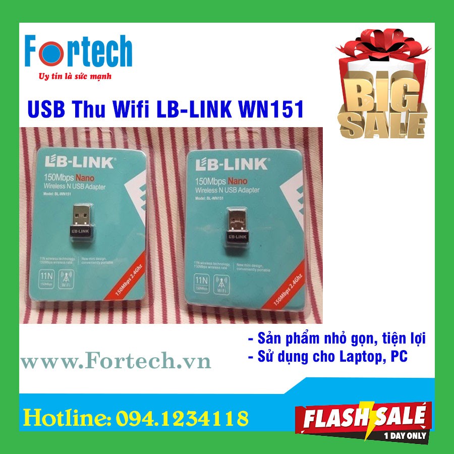 USB thu wifi LB-Link WN151 - Bộ thu wifi cho PC và Laptop