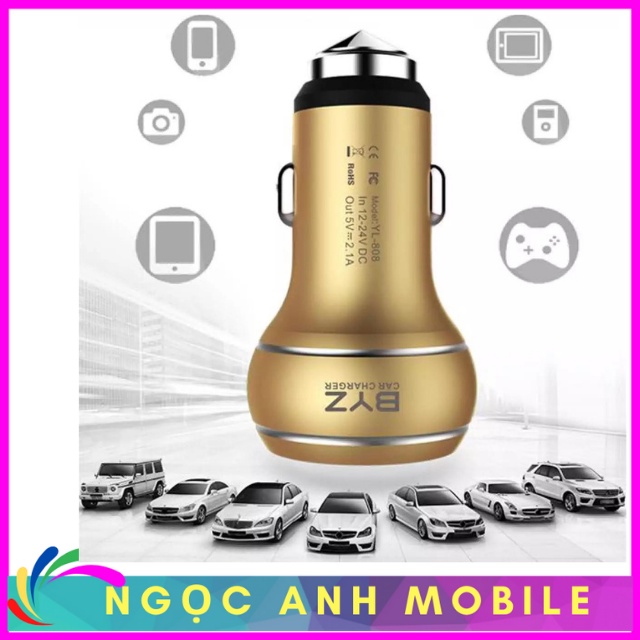 Tẩu Sạc ô tô,Tẩu Sạc  2 Cổng Sac Trên ô tô YL812(Hàng Chính Hãng) NGỌC ANH MOBILE