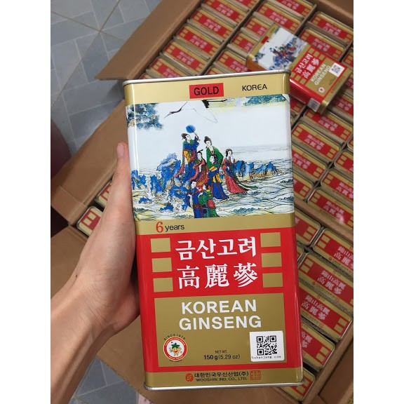 Hồng Sâm sấy Khô Wooshin Hàn Quốc 150g hộp thiếc