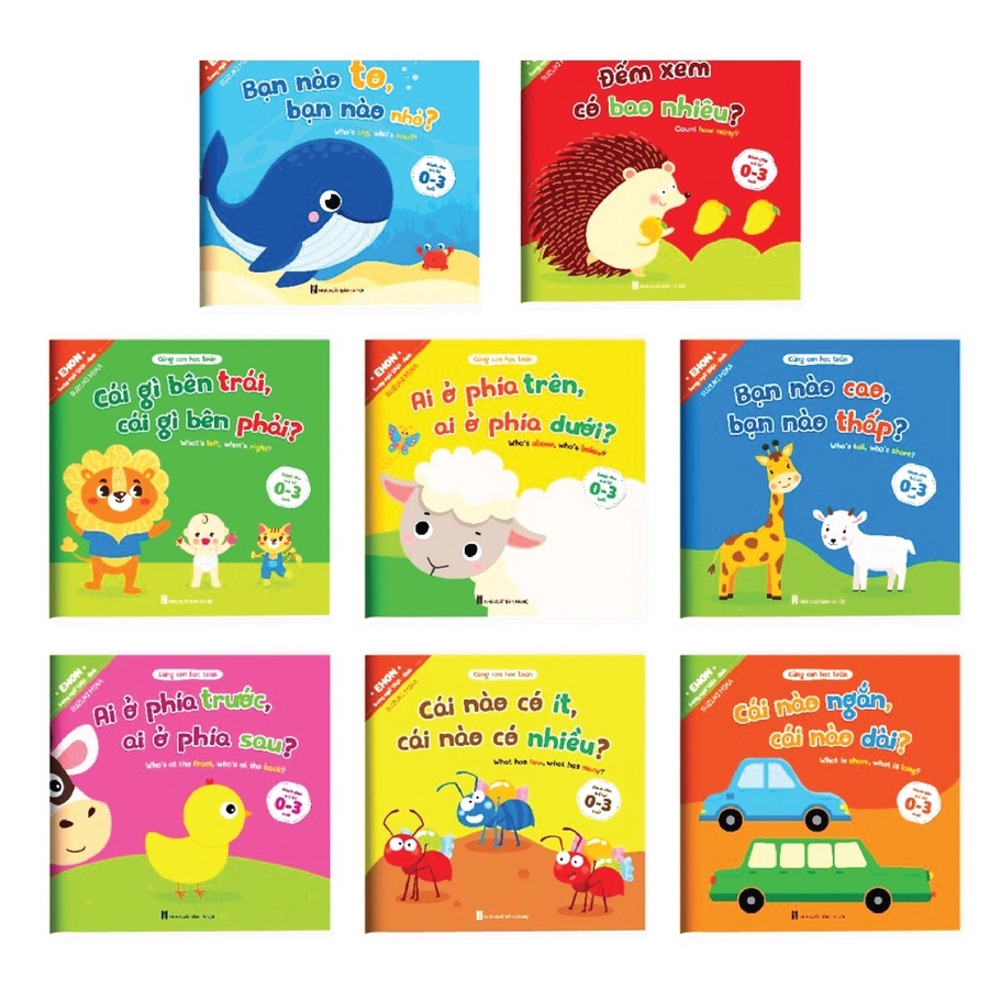 Sách Ehon Toán Học Đầu Đời Cho Bé 0-3 Tuổi: Cùng Con Học Toán - Song Ngữ Việt Anh  Hải Anh Books