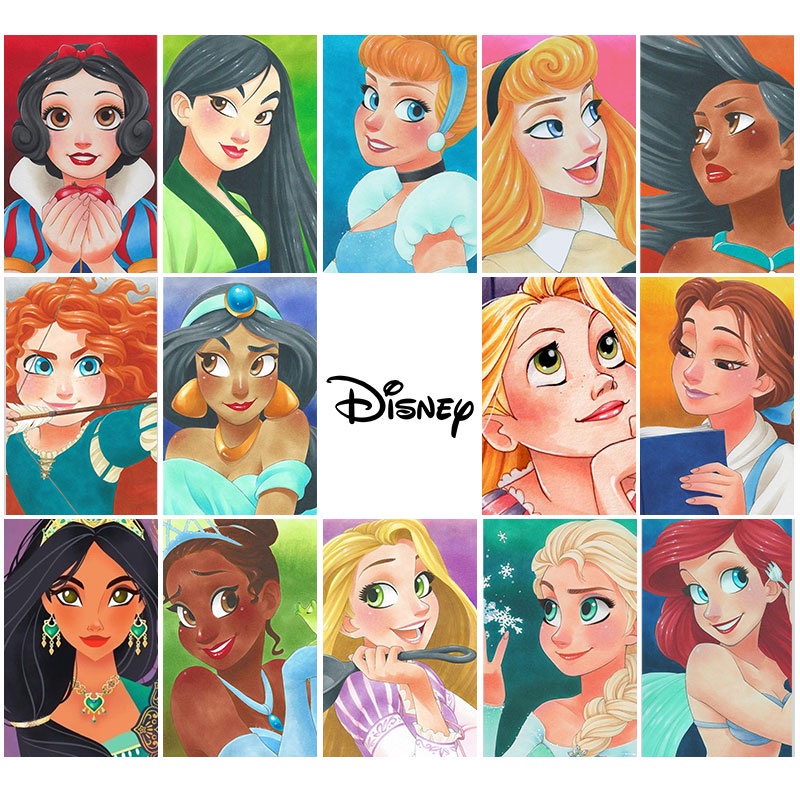 Bộ tranh đính đá 5D họa tiết công chúa Disney độc đáo kích thước 30x40