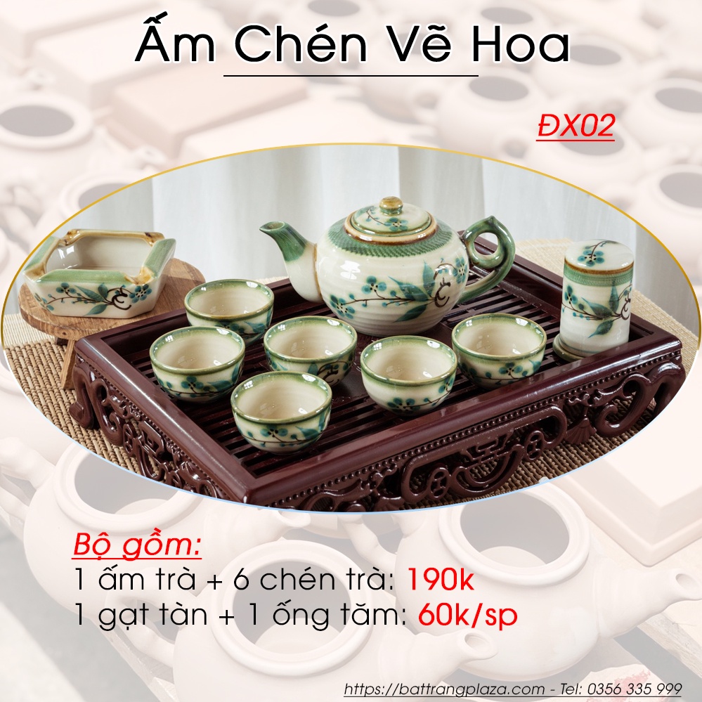 Ấm Trà Bát Tràng Đồng Giá 190K