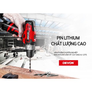 Máy khoan vặn vít Devon 5262-Li-12TS 12V ( Hộp nhôm)