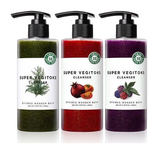 Sữa rửa mặt rau củ super vegitoks cleanser BYVIBES WONDER BATH 300ml NPP Shoptido