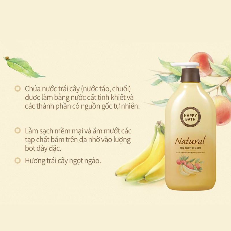 Sữa Tắm Happy Bath (Real Chokchok) Natural Body Wash 900ml Daily Beauty Official