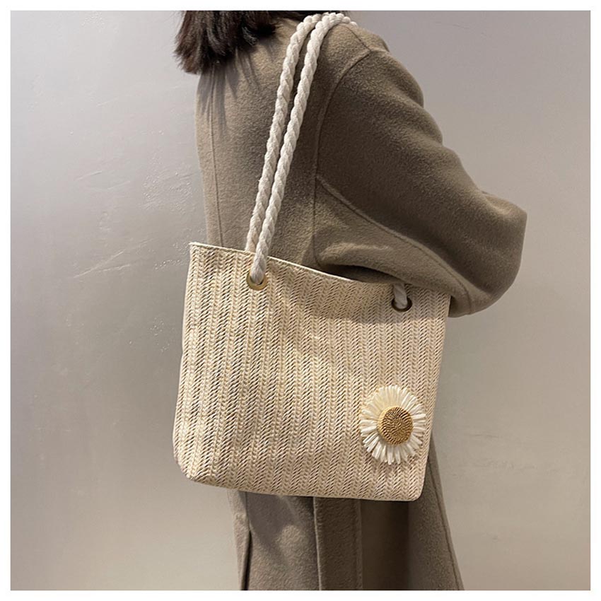 Túi xách nữ dễ thương T1043 NASI Store túi cói cầm tay mẫu mới đẹp có dây kéo thời trang